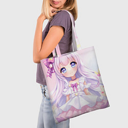 Сумка-шопер Аниме в светлых оттенках, цвет: 3D-принт — фото 2