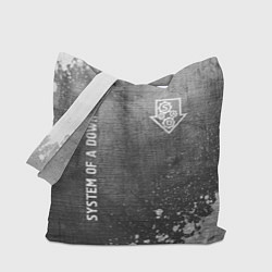Сумка-шопер System of a Down - grey gradient вертикально, цвет: 3D-принт