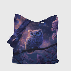 Сумка-шопер Ночная сова на ветке, цвет: 3D-принт