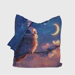 Сумка-шопер Сова на фоне ночного неба, цвет: 3D-принт