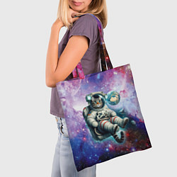 Сумка-шопер Brave cat in space - ai art, цвет: 3D-принт — фото 2