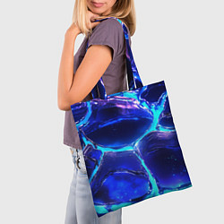 Сумка-шопер Объемные плиты в неоновом свечение, цвет: 3D-принт — фото 2