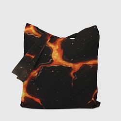 Сумка-шоппер Оранжевый разлом на черной текстуре