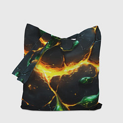 Сумка-шоппер Разлом текстуры с зеленой слизью