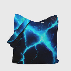 Сумка-шоппер Голубой разлом из молний