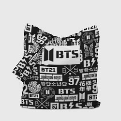 Сумка-шоппер Bangtan Boys pattern black