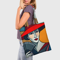 Сумка-шопер Дама с веером, цвет: 3D-принт — фото 2