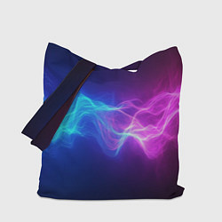 Сумка-шопер Звуковая волна неоновый узор, цвет: 3D-принт