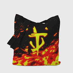 Сумка-шопер Doom огненное лого, цвет: 3D-принт