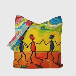 Сумка-шопер Дружба человечков, цвет: 3D-принт