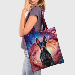 Сумка-шопер Доберман в космосе, цвет: 3D-принт — фото 2