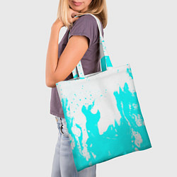 Сумка-шопер Голубой огонь текстура, цвет: 3D-принт — фото 2