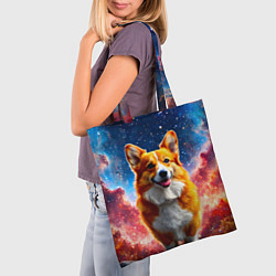 Сумка-шопер Корги и космическое небо, цвет: 3D-принт — фото 2