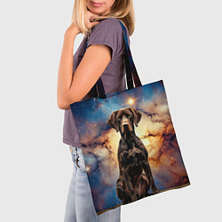 Сумка-шопер Курцхаар и космос, цвет: 3D-принт — фото 2