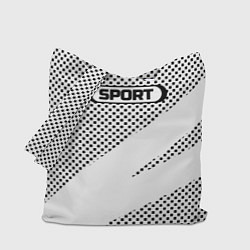 Сумка-шопер Sport чёрно-белый с полосой, цвет: 3D-принт