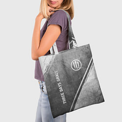 Сумка-шопер Three Days Grace - grey gradient вертикально, цвет: 3D-принт — фото 2