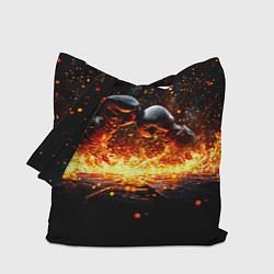 Сумка-шопер Кикбоксеркие перчатки в огне, цвет: 3D-принт