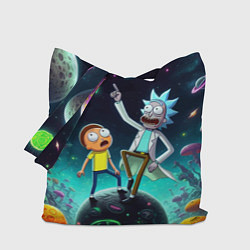 Сумка-шопер Рик и Морти на планете сказочных грибов, цвет: 3D-принт