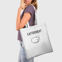 Сумка-шопер Интроверт-кот, цвет: 3D-принт — фото 2