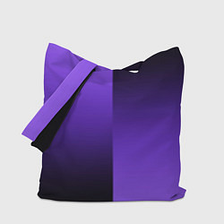 Сумка-шопер Чёрно-сиреневый градиент пополам, цвет: 3D-принт