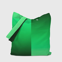 Сумка-шопер Чёрно-зелёный градиент пополам, цвет: 3D-принт