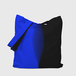 Сумка-шопер Чёрно-синий пополам с переходом, цвет: 3D-принт