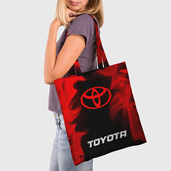 Сумка-шопер Toyota - red gradient по-центру, цвет: 3D-принт — фото 2