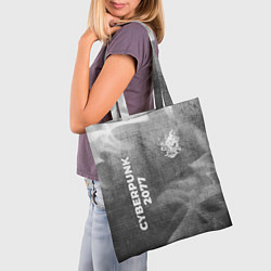 Сумка-шопер Cyberpunk 2077 - grey gradient вертикально, цвет: 3D-принт — фото 2