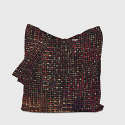 Сумка-шопер Тёмный красный абстрактный мелкий паттерн, цвет: 3D-принт