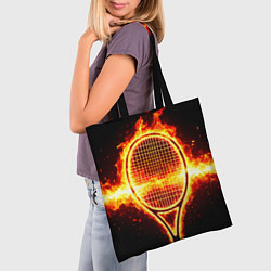 Сумка-шопер Теннисная ракетка в огне, цвет: 3D-принт — фото 2