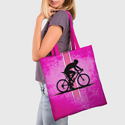 Сумка-шопер Триатлонист на розовом, цвет: 3D-принт — фото 2