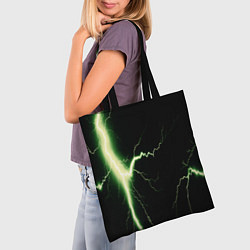 Сумка-шопер Lightning yellow текстура, цвет: 3D-принт — фото 2