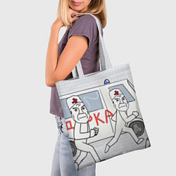 Сумка-шопер Дурка мем скорая, цвет: 3D-принт — фото 2