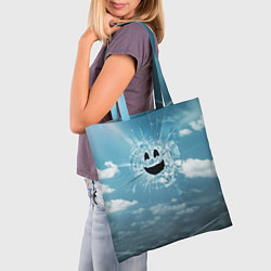 Сумка-шопер Смайл Черное зеркало, цвет: 3D-принт — фото 2