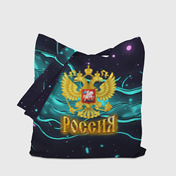 Сумка-шопер Россия - березовая абстракция, цвет: 3D-принт