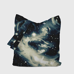 Сумка-шопер Космический абстрактный чёрно-синий, цвет: 3D-принт