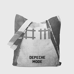 Сумка-шопер Depeche Mode - white gradient по-центру, цвет: 3D-принт