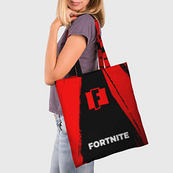 Сумка-шопер Fortnite - red gradient по-центру, цвет: 3D-принт — фото 2