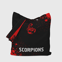 Сумка-шопер Scorpions - red gradient по-центру, цвет: 3D-принт