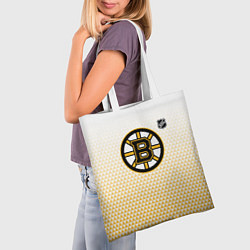 Сумка-шопер Бостон Брюинз - светлый градиент, цвет: 3D-принт — фото 2