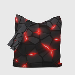 Сумка-шопер Красная неоновая броня, цвет: 3D-принт