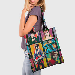 Сумка-шопер David Bowie vintage collage, цвет: 3D-принт — фото 2