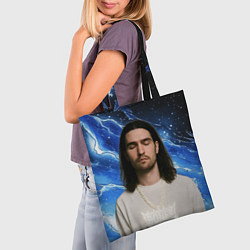 Сумка-шопер Bones глаза закрыты, цвет: 3D-принт — фото 2