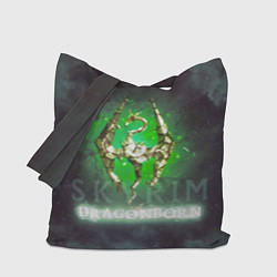 Сумка-шопер Skyrim gold logo Dragonborn, цвет: 3D-принт