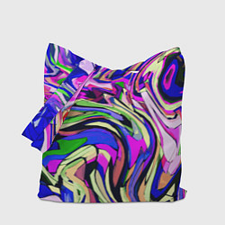 Сумка-шопер Абстракция пластика синий, цвет: 3D-принт