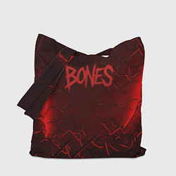 Сумка-шопер Bones логотип красной краской, цвет: 3D-принт