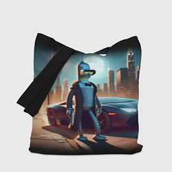 Сумка-шопер Бендер с пистолетом - Нью-Йоркская мафия, цвет: 3D-принт