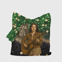 Сумка-шопер Lana Del Rey играет на гитаре, цвет: 3D-принт