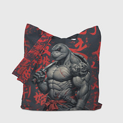 Сумка-шопер Антропоморфная черепаха воин - нейроарт, цвет: 3D-принт