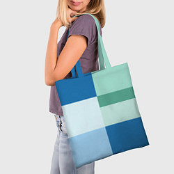 Сумка-шопер Мятное небо колор-блок, цвет: 3D-принт — фото 2